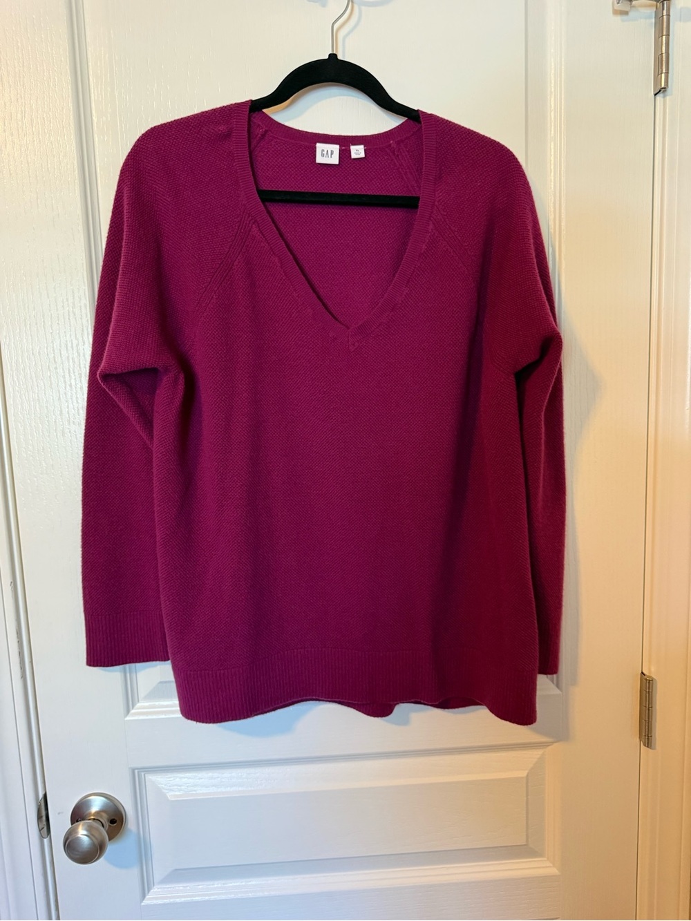 GAP Deep Berry V-Neck Sweater